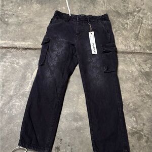 Men's Black purple cargo jeans
